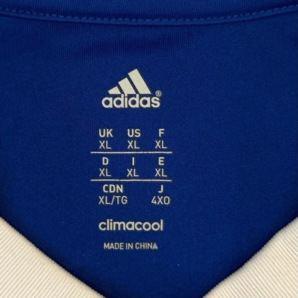Adidas 2010s Blue & White Soccer Futbol Jersey Men's Size XL Sportswear Summer